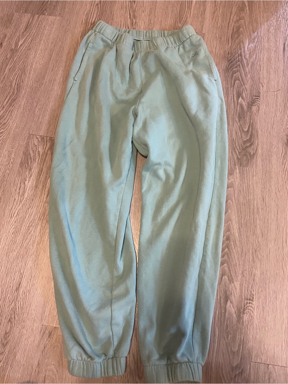 Hollister Light Sage Green Elastic-Waist Joggers
